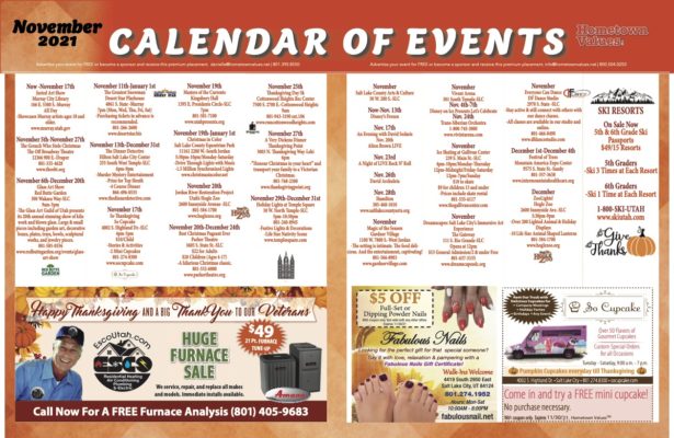 November 2021 Calendar of events