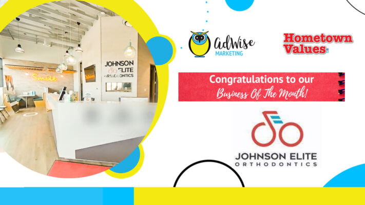Adwise Small Business Award Spotlight featuring the logo and office of Johnson Elite Orthodontist