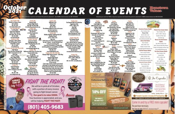October 2021 calendar of events