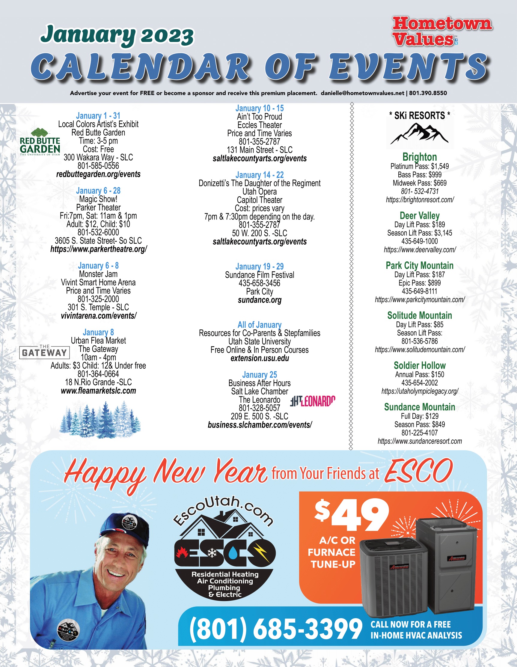 Calendar of Events January 2023