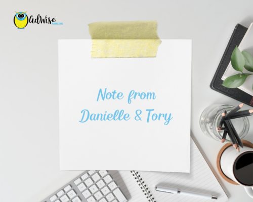 Note from Danielle and Tory June